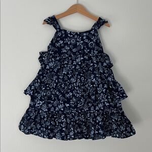 Janie and Jack Girls Navy Floral Tiered Sundress Size 6